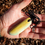 NZ Greenstone Pounamu Freeform Pendant Necklace (N1079)