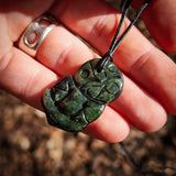 NZ Greenstone Pounamu Tiki Pendant Necklace (N1037)