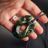 Natural Jade Double Manaia Pendant Necklace (N2153)