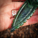 Natural Jade Tiki Niho Pendant Necklace (N1122)