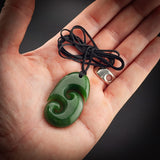 Natural Jade Double Koru Pendant Necklace (N2207)