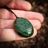 Natural Nephrite Jade Paua Shell Pendant Necklace (N1058)
