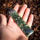 NZ Greenstone Pounamu XL Mania Toki Pendant Necklace (N1031)
