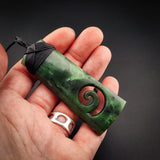 Natural Jade Koru Toki Pendant Necklace (N2166)