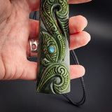 Natural Jade XL Manaia Toki Pendant Necklace (N2275)