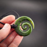 Natural Jade Koru Pendant Necklace (N2191)