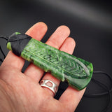 Natural Jade Etched Toki Pendant Necklace (N2158)
