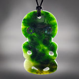 Natural Jade Hei Tiki Pendant Necklace (N2189)