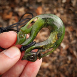 Natural Jade Double Manaia Pendant Necklace (N1125)
