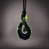 Natural Jade Koru Twist Pendant Necklace (N2261)