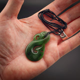 Natural NZ Jade Manaia Pendant Necklace (N2280)