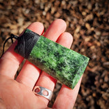 NZ Greenstone Pounamu Toki Pendant Necklace (N1036)