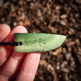 NZ Greenstone Pounamu Niho Pendant Necklace (N1081)