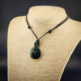 Natural Jade Pikorua Twist Pendant Necklace (N2265)