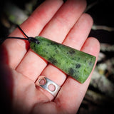 NZ Greenstone / Pounamu Toki Pendant Necklace (N656)