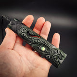 Natural Dark Jade XL Manaia Toki Pendant Necklace (N2255)