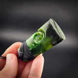 Natural Jade Side Koru Toki Pendant Necklace (N2243)