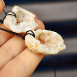 Natural Agate Druzy Pendant Necklaces