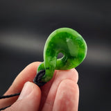 Natural Jade Pikorua Twist Pendant Necklace (N2250)