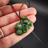 Natural Jade Small Hei Tiki Pendant Necklace (N2259)