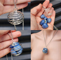 Interchangeable Crystal Stone Holder Empty Cage Necklace