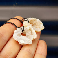 Natural Agate Druzy Pendant Necklaces