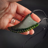 Natural Jade Notched Niho Pendant Necklace (N2284)
