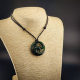 Natural NZ Jade Triple Koru Pendant Necklace (N2229)