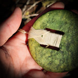 NZ Greenstone Pounamu Round Plate Pendant Necklace (N726)