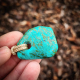 Genuine Arizona Turquoise Freeform Pendant Necklace (N1164)