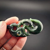 Natural Jade Manaia Pendant Necklace (N2190)