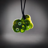 Natural Jade Small Hei Tiki Pendant Necklace (N2280)