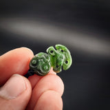 Natural Jade Tiny Tiki Pendant Necklace (N2283)