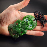 Natural Jade Hei Tiki Pendant Necklace (N2189)