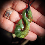 NZ Greenstone / Pounamu Manaia Pendant Necklace (N715)