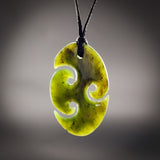 Natural Jade Triple Koru Pendant Necklace (N2224)