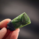 Natural Jade Etched Toki Pendant Necklace (N2183)