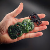 Natural Jade Hei Tiki Pendant Necklace (N2193)