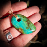 Natural Turquoise Freeform Pendant Necklace (1BBB319)