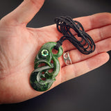Natural Jade Manaia Pendant Necklace (N2155)