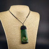 Natural Jade Koru Toki Pendant Necklace (N2306)
