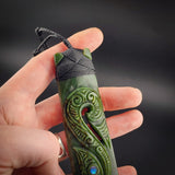 Natural Jade XL Manaia Toki Pendant Necklace (N2275)