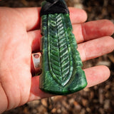 Natural Jade XL Notched Toki Pendant Necklace (N1141)