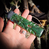 NZ Greenstone Pounamu XL Toki Pendant Necklace (N806)