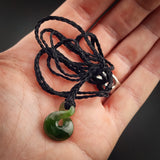 Natural Jade Pikorua Twist Pendant Necklace (N2177)