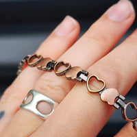 Copper Magnetic Heart Chain Bracelet