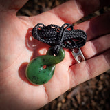 Natural Jade Pikorua Twist Pendant Necklace (N1156)