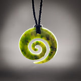 Natural Jade Koru Pendant Necklace (N2191)