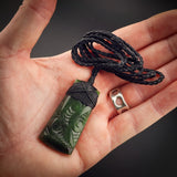 Natural Jade Etched Toki Pendant Necklace (N2183)