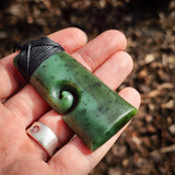 Natural Jade Koru Toki Pendant Necklace (N1147)